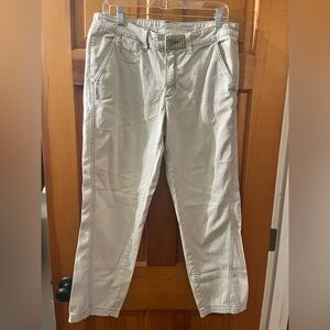 Anthropologie Women's Chino Relaxed Fit Tapered Pants 30 Beige Preppy Comfy